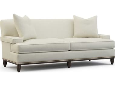 Hickory White Custom Elements Upholstery 84" Antique Walnut Cream Fabric Upholstered Sofa HIW660605MC