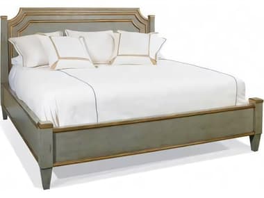 Hickory White Innovation French Blue Gray Cherry Wood King Panel Bed HIW79520MC