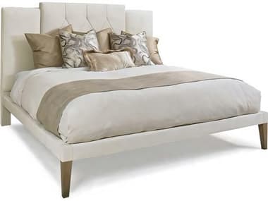 Hickory White O2 Beige Hardwood Upholstered Gregor Platform Bed HIW81513