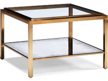 Hickory White Journey The World 28" Rectangular Glass Rose Gold Valencia Bunching Cocktail HIW87312