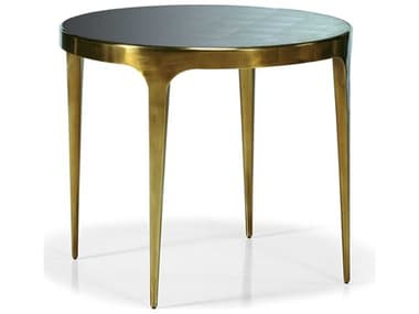 Hickory White Journey The World 28" Round Aged Brass Belize Lamp End Table HIW87324
