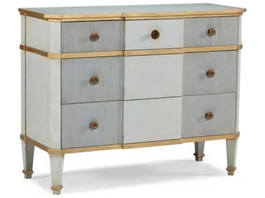Hickory White Journey The World 48&quot; Wide Wedgewood Blue Gray Cherry Wood Accent Chest HIW87361MC