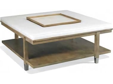 Hickory White A La Carte Square Fabric Taupe Shagreen Westwood Cocktail Table With Tray HIW90113MC