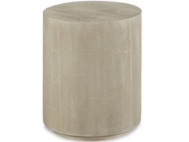 Hickory White A La Carte 14" Round Faux Leather Taupe Shagreen End Table HIW90325MC