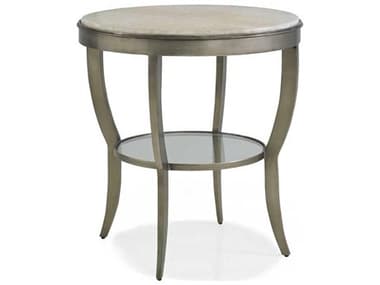Hickory White A La Carte 28" Round Stone Champagne Onyx Central End Table HIW90430
