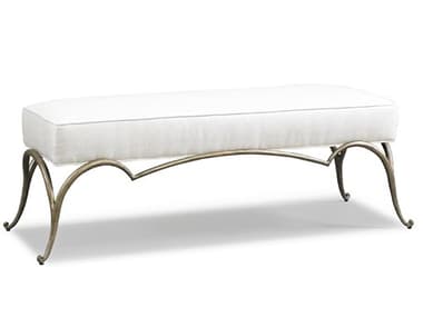 Hickory White A La Carte 51&quot; Aged Nickel Fabric Upholstered Accent Bench HIW90481MC