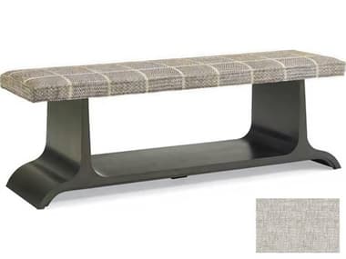Hickory White Metropolitan Classics 60&quot; Smoked Walnut Brown Fabric Upholstered Marni Accent Bench HIW90585MC