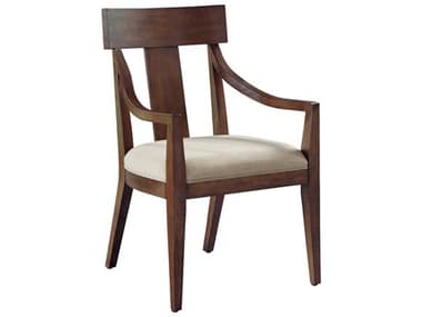 Hekman Brown Fabric Upholstered Arm Dining Chair HK24322