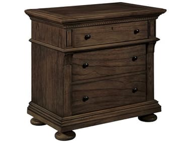 Hekman Wellington 3-Drawers Brown Mindi Wood Nightstand HK25463