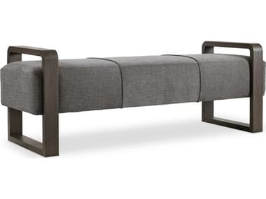 Hooker Furniture Curata 60" Edward Graphite With Midnight Gray Fabric Upholstered Accent Bench HOO160050006DKW