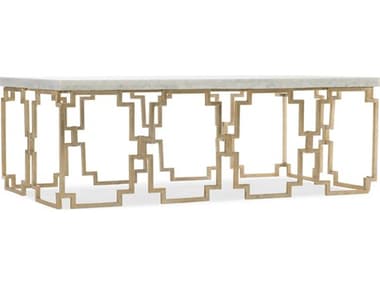 Hooker Furniture Evermore Kala White Marble / Gold 52'' Wide Rectangular Coffee Table HOO16878011000