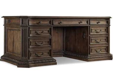 Hooker Furniture Rhapsody 74" Walnut Ed Rustic Wood Brown Ash Executive Desk HOO507010563