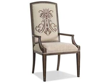 Hooker Furniture Rhapsody Hardwood Brown Fabric Upholstered Arm Dining Chair HOO507075400