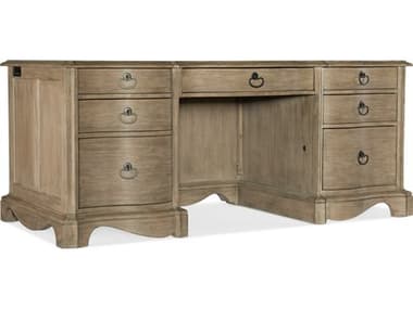 Hooker Furniture Work Your Way Corsica 72" Light Wood Brown Acacia Executive Desk HOO518010562