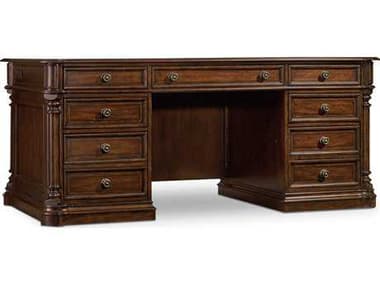 Hooker Furniture Leesburg 72" Rich Dark Wood Brown Mahogany Executive Desk HOO538110562