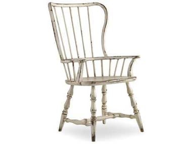 Hooker Furniture Sanctuary Vintage Chalky White Spindle Back Dining Arm Chair HOO540375300