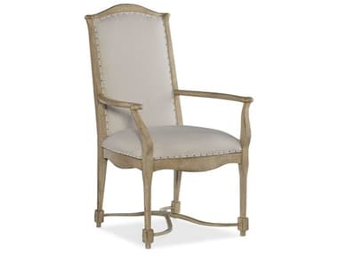 Hooker Furniture Ciao Bella Ply Wood Beige Fabric Upholstered Arm Dining Chair HOO58057530085