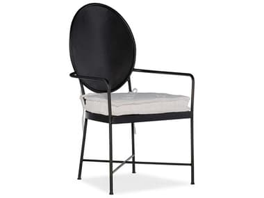 Hooker Furniture Ciao Bella Tufted Black Fabric Upholstered Arm Dining Chair HOO58057540089