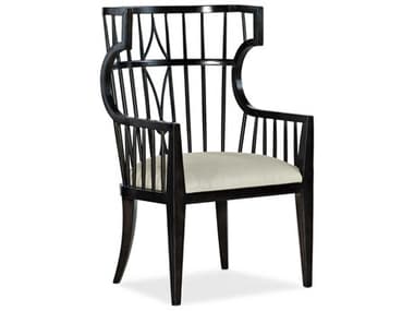 Hooker Furniture Sanctuary 2 Hardwood Black Fabric Upholstered Arm Dining Chair HOO58457570099