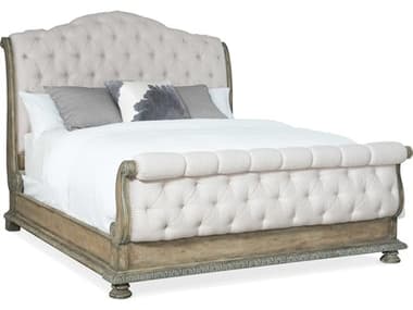 Hooker Furniture Castella Natural Tan Antique Slate Beige Upholstered King Sleigh Bed HOO58789056680