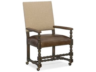 Hooker Furniture Hill Country Upholstered Leather Arm Dining Chair HOO596075500BLK
