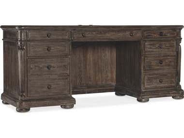 Hooker Furniture Traditions 72" Dark Wood Gray Pine Credenza Desk HOO59611046489
