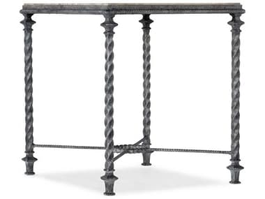 Hooker Furniture Traditions 22" Rectangular Honed Grey Travertine Stone Verdigris End Table HOO59618021300