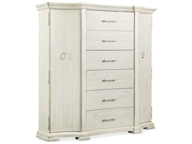 Hooker Furniture Traditions 64" Wide 6-Drawers Soft White Cedar Wood Accent Chest HOO59619001102