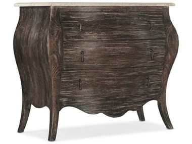 Hooker Furniture Traditions 44" Wide 3-Drawers Brown Pine Wood Chest Nightstand HOO59619001789