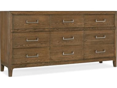 Hooker Furniture Chapman 72" Wide 9-Drawers Brown Oak Wood Dresser HOO60339000285