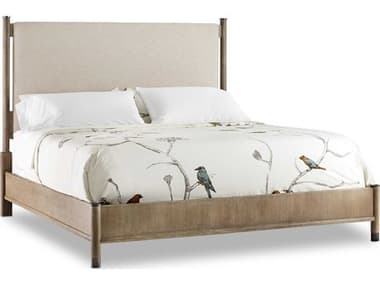 Hooker Furniture Affinity Beige Rubberwood Upholstered Queen Platform Bed HOO605090950GRY