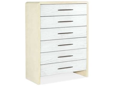 Hooker Furniture Cascade 40" Wide 6-Drawers Pebble Beach Chalk Champagne White Burlwood Accent Chest HOO61209001005