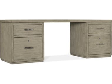 Hooker Furniture Linville Falls 84" Wood Gray Oak Secretary Desk with Two Files HOO61501091385