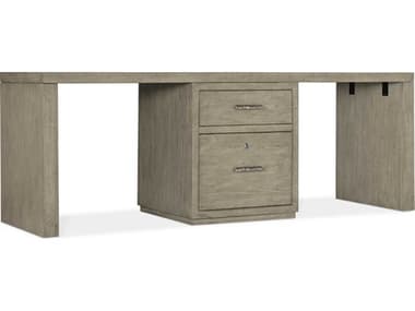 Hooker Furniture Linville Falls 84" Wood Gray Oak Secretary Desk with One Centered File HOO61501091485