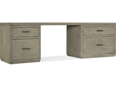Hooker Furniture Linville Falls 96" Wood Gray Oak Secretary Desk with Small File and Lateral HOO61501092385