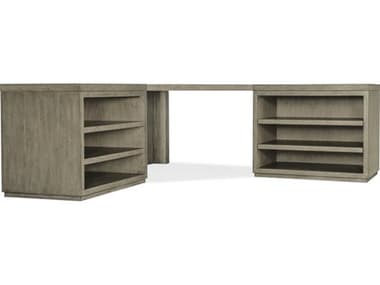 Hooker Furniture Linville Falls 85" Wood Gray Oak Corner Desk HOO61501093785