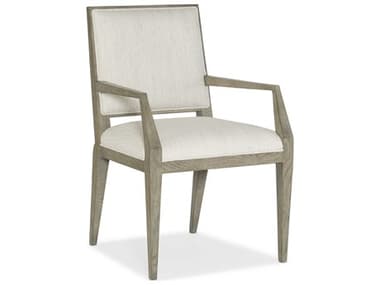 Hooker Furniture Linville Falls Solid Wood Gray Fabric Upholstered Arm Dining Chair HOO61507550085