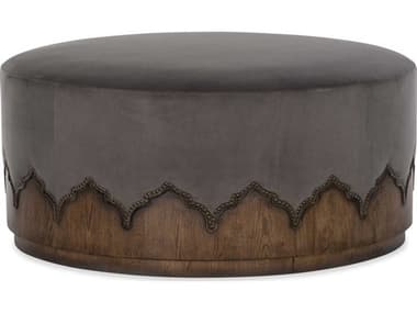 Hooker Furniture Melange Meyers 40" Deep Fog Wood Gray Fabric Upholstered Cocktail Ottoman HOO6385044885