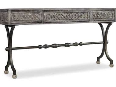 Hooker Furniture Melange Ravenna 64" Rectangular Wood Rustic Gray With Cherry Top Console Table HOO63885091