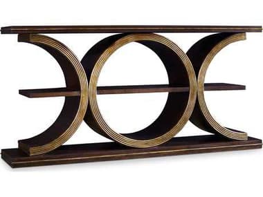Hooker Furniture Melange Presidio 75" Rectangular Wood Walnut Veneers With Gold Powder Console Table HOO63885219