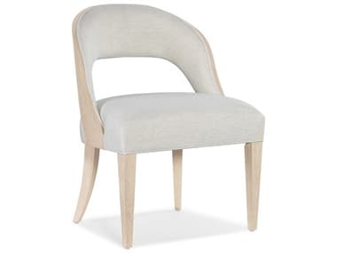 Hooker Furniture Nouveau Chic Oak Wood White Fabric Upholstered Side Dining Chair HOO65007541180