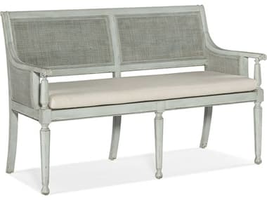 Hooker Furniture Charleston 54" Oyster Blue Fabric Upholstered Accent Bench HOO67505000440