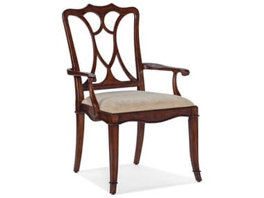 Hooker Furniture Charleston Cherry Wood Fabric Upholstered Arm Dining Chair HOO67507530085