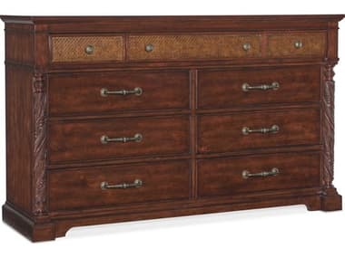 Hooker Furniture Charleston 68" Wide 9-Drawers Cherry Wood Double Dresser HOO67509030285