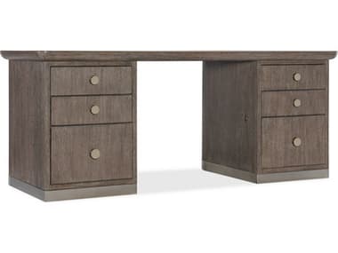 Hooker Furniture Modern Mood 74" Mink Brown Oak Wood Executive Desk HOO68501046289
