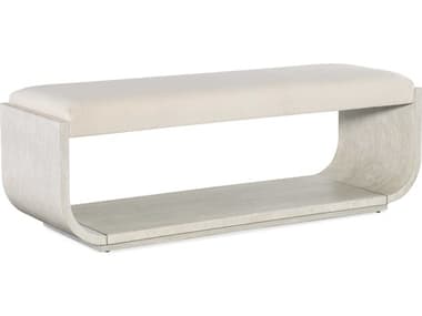 Hooker Furniture Modern Mood 56" Inverness Natural Diamond White Fabric Upholstered Accent Bench HOO68509011980