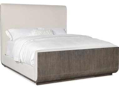 Hooker Furniture Modern Mood Inverness Natural Mink Brown Solid Wood Upholstered California King Panel Bed HOO68509096089