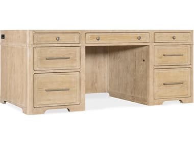Hooker Furniture Retreat 72" Dune Brown Solid Wood Executive Desk HOO69501056380