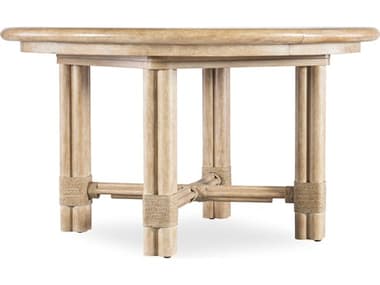 Hooker Furniture Retreat Pole Rattan 54-74" Extendable Round Wood Dune Dining Table HOO69507520180