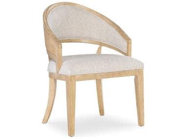 Hooker Furniture Retreat Cane Barrel Back Fabric Solid Wood Beige Upholstered Arm Dining Chair HOO69507540080